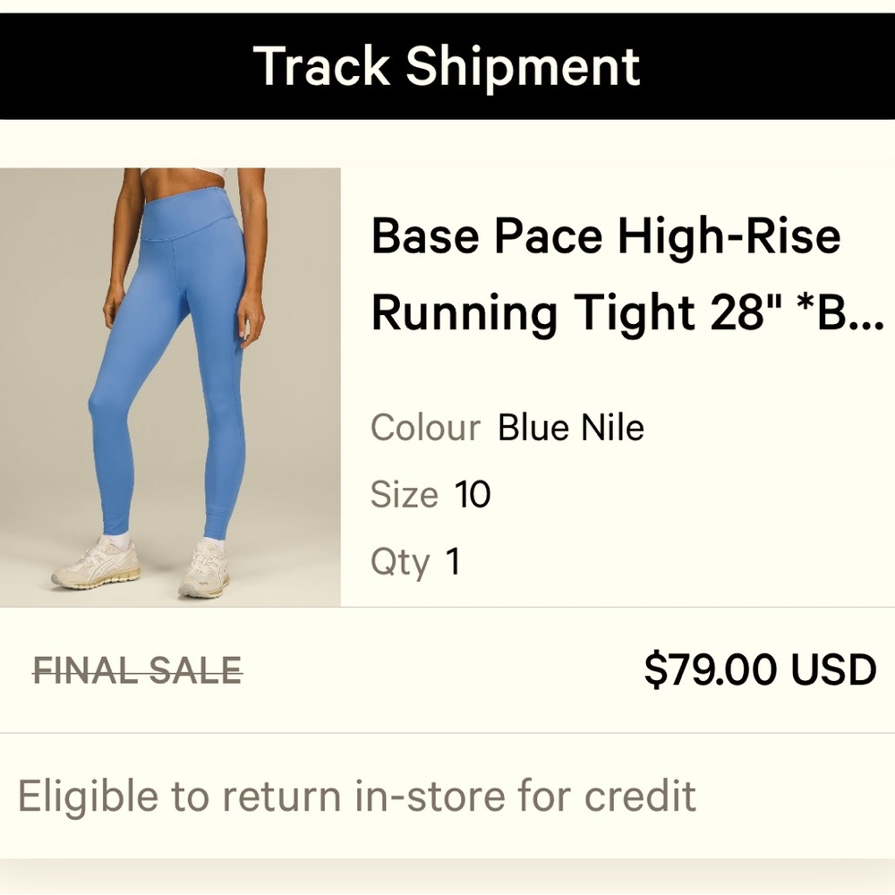 Lululemon Base Pace HR Tight 28”.